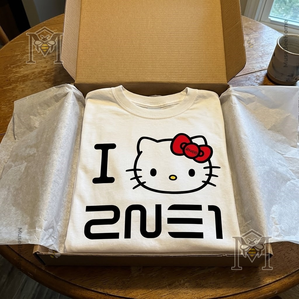 2NE1 Hello Kitty Collaboration Long Sleeve Shirt - front view showing lower part of shirt and platform