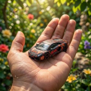 AC/DC 53rd Anniversary Lamborghini Aventador Diecast Car - close-up of collector series packaging