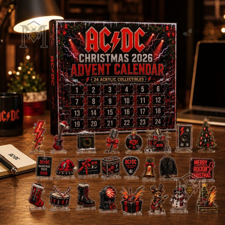 AC/DC Christmas 2026 Advent Calendar - close-up of the box showing dates 1 to 24