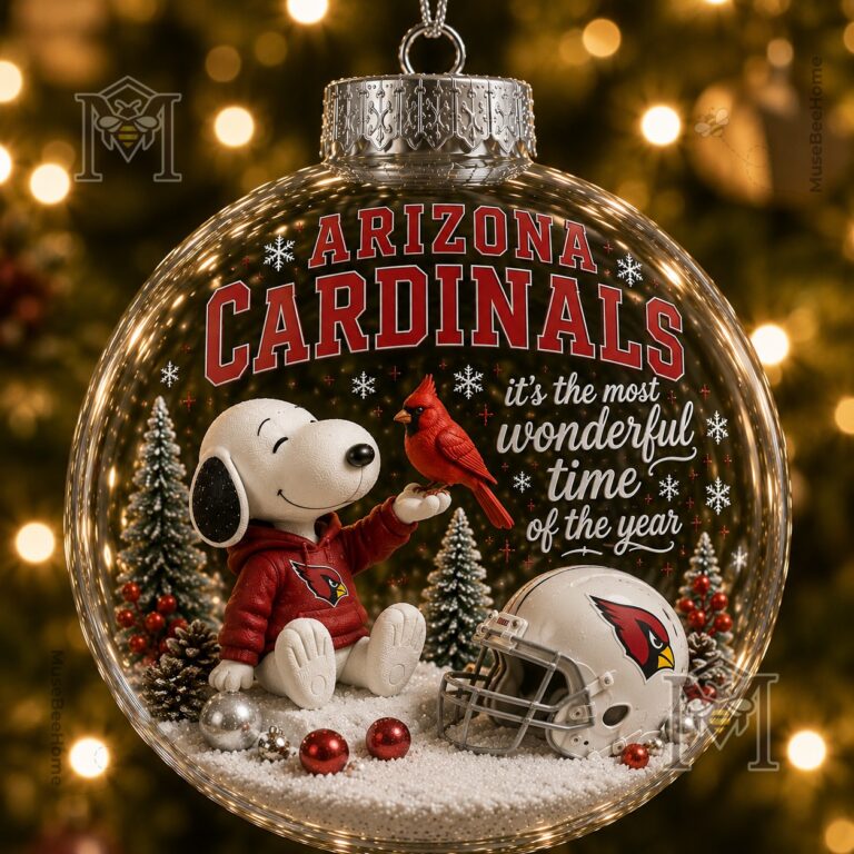 Arizona Cardinals Snoopy Christmas Snow Globe Ornament 2026 - photo 2