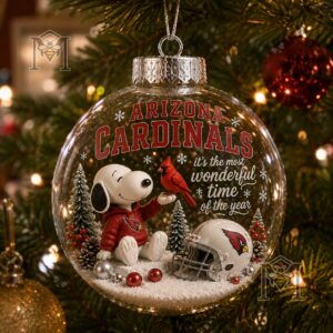 Arizona Cardinals Snoopy Christmas Snow Globe Ornament 2026 - photo 3