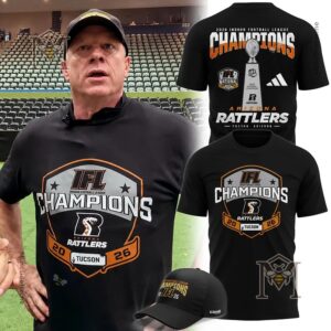 Arizona Rattlers 2026 IFL National Champions T-Shirt - man wearing black t-shirt