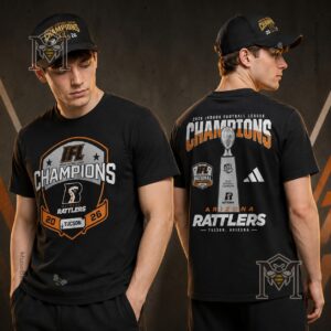 Arizona Rattlers 2026 IFL National Champions T-Shirt - detailed view of t-shirt and cap