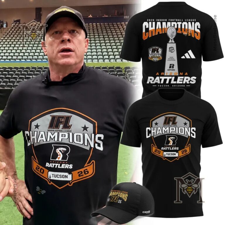 Arizona Rattlers 2026 IFL National Champions T-Shirt - man wearing black t-shirt