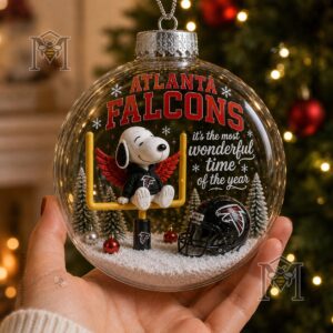 Atlanta Falcons Snoopy Christmas Snow Globe Ornament 2026 - photo 4
