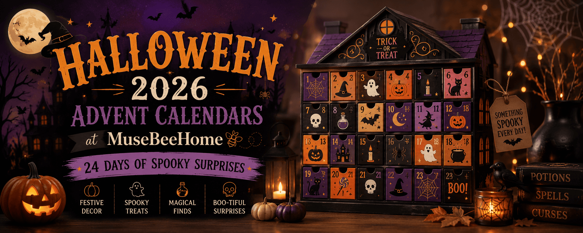 Halloween 2026 Advent Calendars at MuseBeeHome: 24 Days of Spooky Surprises