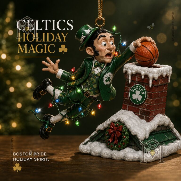 Boston Celtics Holiday Magic Lucky's Chimney Dunk Christmas Ornament 2026 - full view