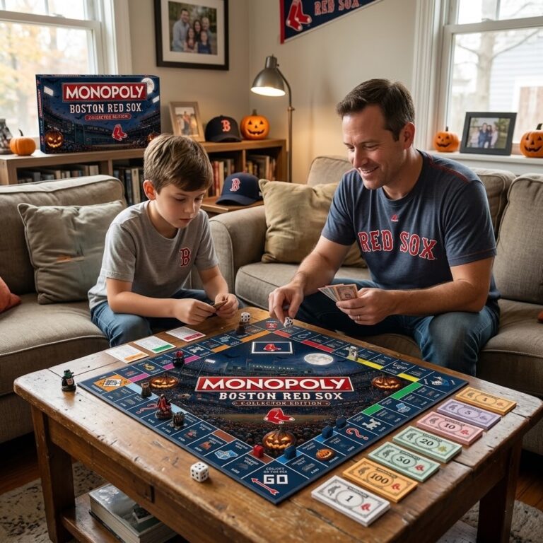 Boston Red Sox Halloween Board Game - close up of game box and board corner