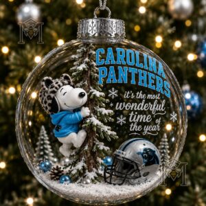 Carolina Panthers Snoopy Christmas Snow Globe Ornament 2026 - photo 2