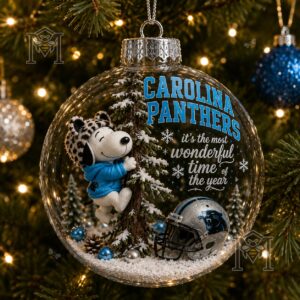 Carolina Panthers Snoopy Christmas Snow Globe Ornament 2026 - photo 3
