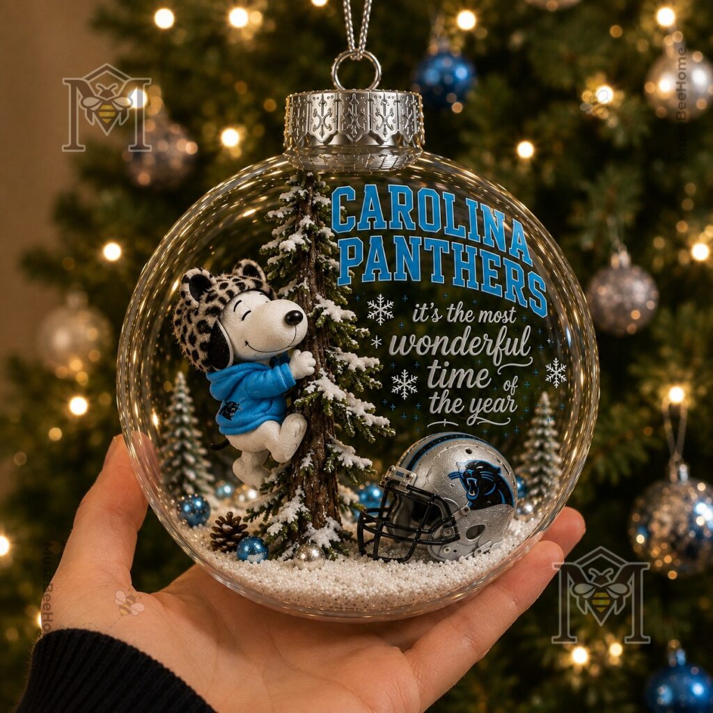 Carolina Panthers Snoopy Christmas Snow Globe Ornament 2026 - photo 4