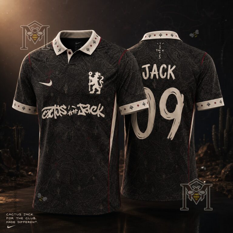 Chelsea Football Club Cactus Jack Collaboration Custom Jersey - front and back display