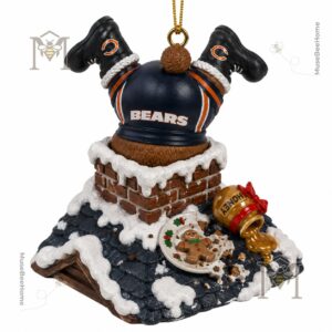 Chicago Bears Staley Da Bear Christmas 2026 Ornament - upper section showing boots and Bears logo