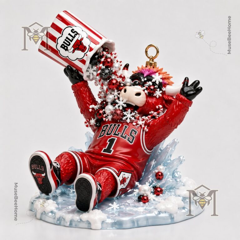 Chicago Bulls Christmas 2026 Benny Popcorn Blizzard Christmas Ornament 2026 - top half close-up