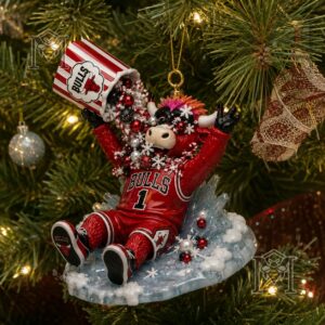 Chicago Bulls Christmas 2026 Benny Popcorn Blizzard Christmas Ornament 2026 - upper right detail