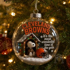 Cleveland Browns Snoopy Christmas Snow Globe Ornament 2026 - photo 4