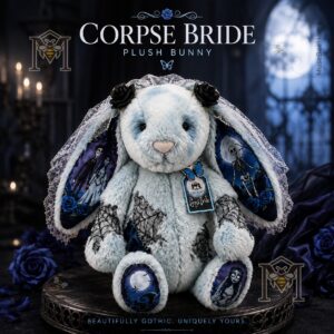 Corpse Bride Jellycat Bunny Plush Toy Halloween 2026 - light blue bunny with gothic bride details