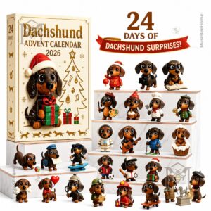 Dachshund 2026 Christmas Fun Countdown Advent Calendar - close up of calendar