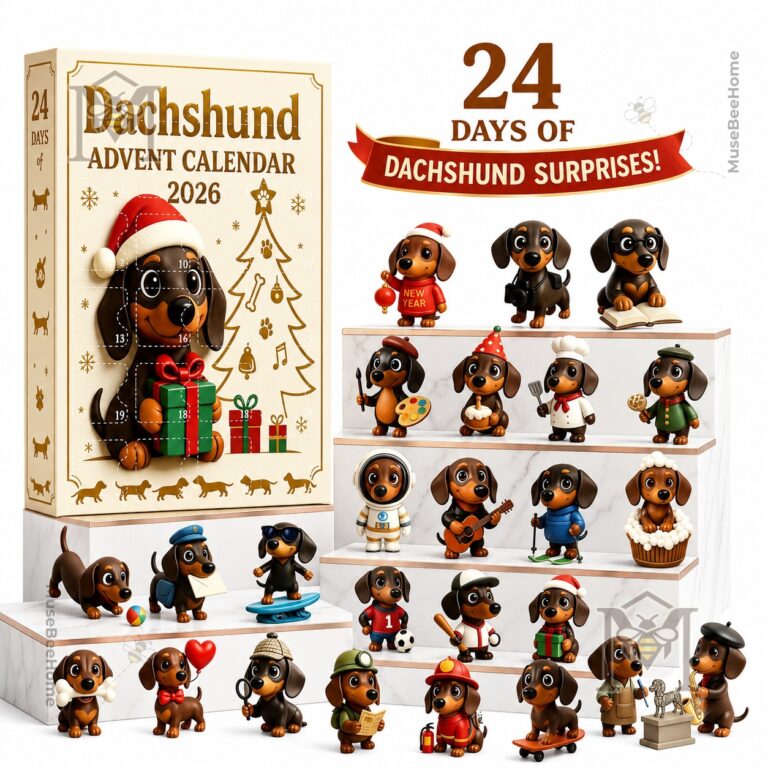 Dachshund 2026 Christmas Fun Countdown Advent Calendar - close up of calendar