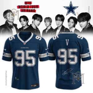 Dallas Cowboys BTS World Tour Arirang 2026 Jersey - bottom front close-up of jersey hem and tag