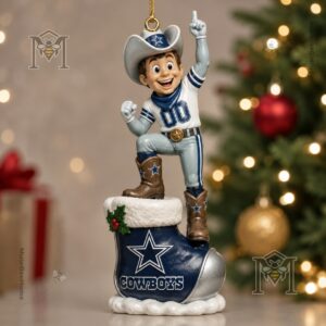 Dallas Cowboys Mascot Christmas 2026 Ornament - close-up of the mascot figure