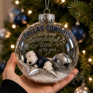 Dallas Cowboys Snoopy Christmas Snow Globe Ornament 2026 - photo 4