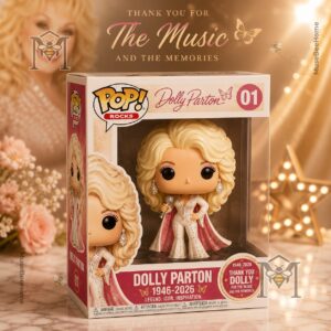 Dolly Parton 1946-2026 Memorial Funko Pop Figure - full view in collector box