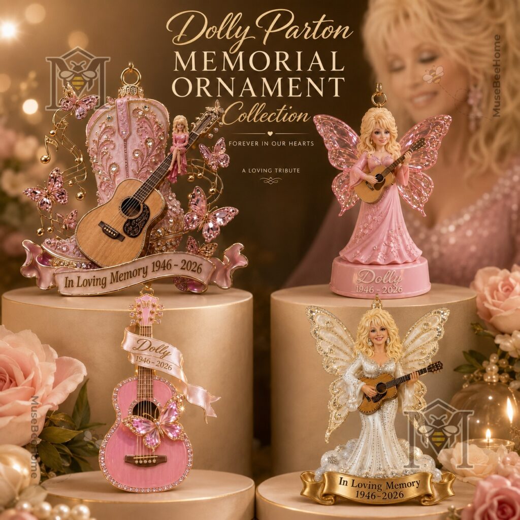 Dolly Parton 1946-2026 Memorial Ornament – Four displayed ornament designs Dolly Parton 1946-2026 Memorial Ornament - four displayed ornament designs