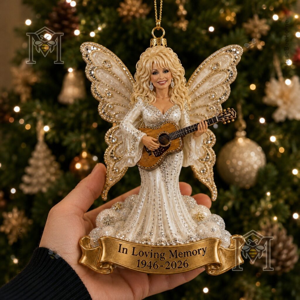 Dolly Parton 1946-2026 Memorial Ornament - decorative butterfly and guitar details