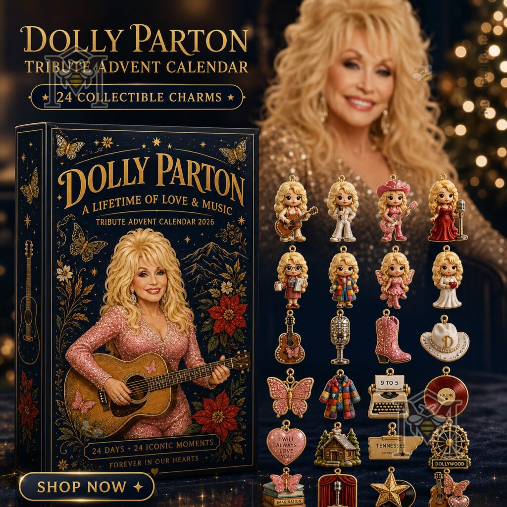 Dolly Parton Tribute Advent Calendar 2026 – Front box and 24 charms Dolly Parton Tribute Advent Calendar 2026 - front box and 24 charms
