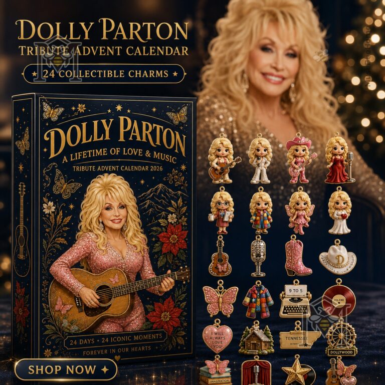 Dolly Parton Tribute Advent Calendar 2026 - front box and 24 charms