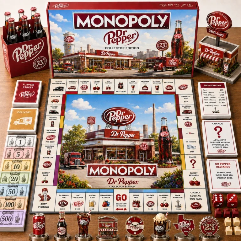 Dr. Pepper Monopoly Board Game - full set with box and pieces