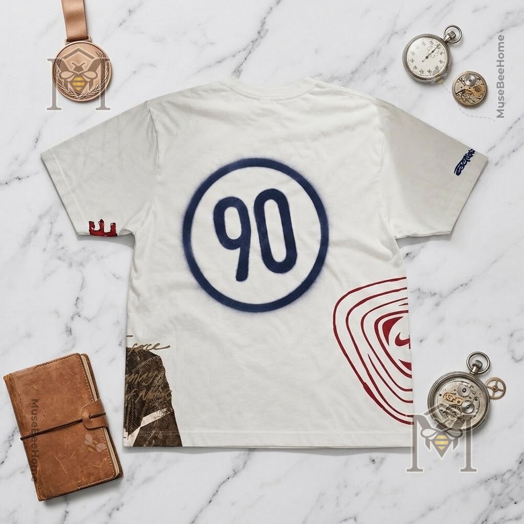 Erling Haaland Travis Scott Nike New Haircut T-Shirt - model's upper body showing shirt design