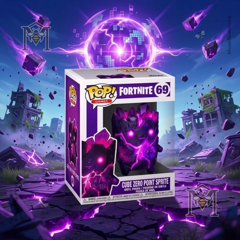 Fortnite Cube Zero Point Sprite Funko Pop - close-up of the box top left showing Pop! Games logo