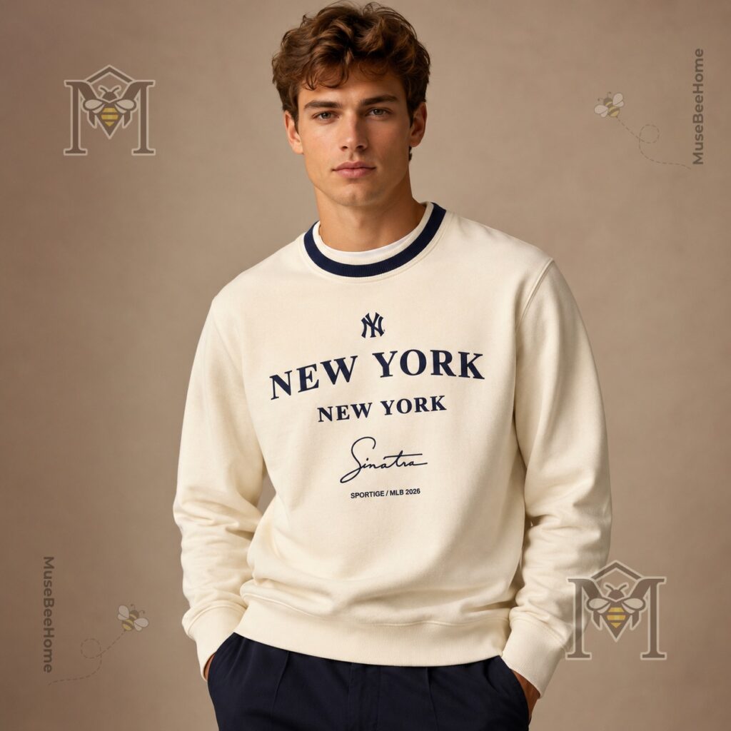 Frank Sinatra New York Yankees MLB 2026 sweatshirt with black leather gloves