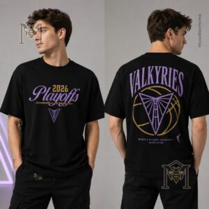 Golden State Valkyries 2026 Playoffs Black T-Shirt - close-up of the front design