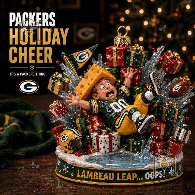 Green Bay Packers Cheesehead Christmas Ornament 2026 - full view with logo