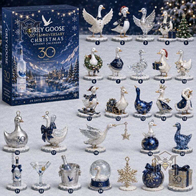 Grey Goose 30th Anniversary Christmas Advent Calendar - full view with all 24 items