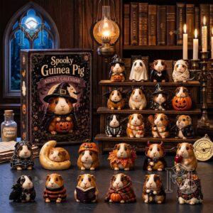 Guinea Pig Spooky Halloween Advent Calendar 2026 - full display with box and all themed figurines