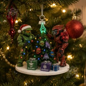 Halo Master Chief & Arbiter Christmas Ornament 2026 - figures and gift boxes detail