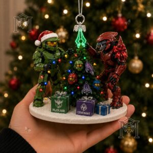 Halo Master Chief & Arbiter Christmas Ornament 2026 - alternate display view