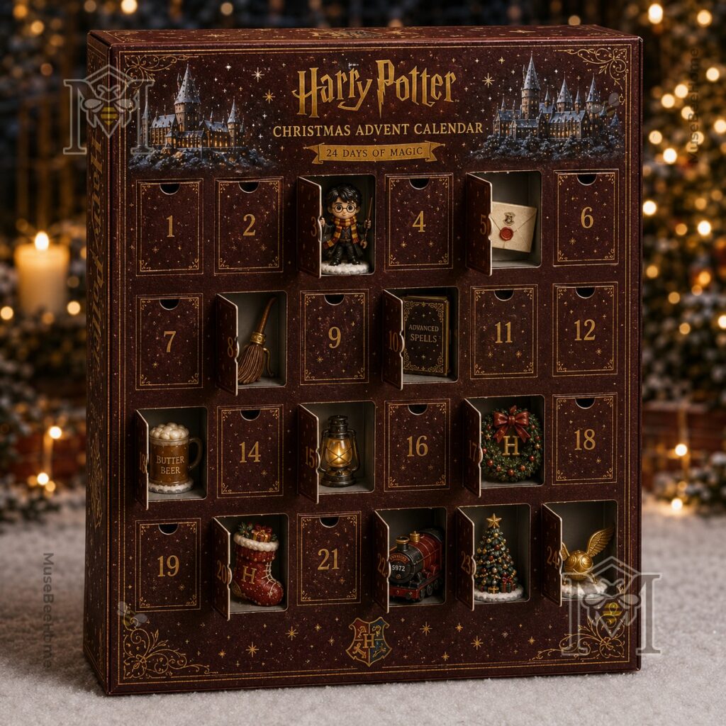 Harry Potter Christmas Advent Calendar 2026 - 24 Days of Magic Acrylic Set - calendar box and top row figures