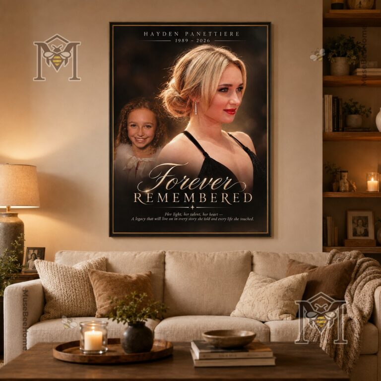 Hayden Panettiere Forever Remembered Tribute 1989-2026 Wall Art - close-up of text and side profile