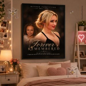 Hayden Panettiere Forever Remembered Tribute 1989-2026 Wall Art - close-up of Hayden Panettiere's face