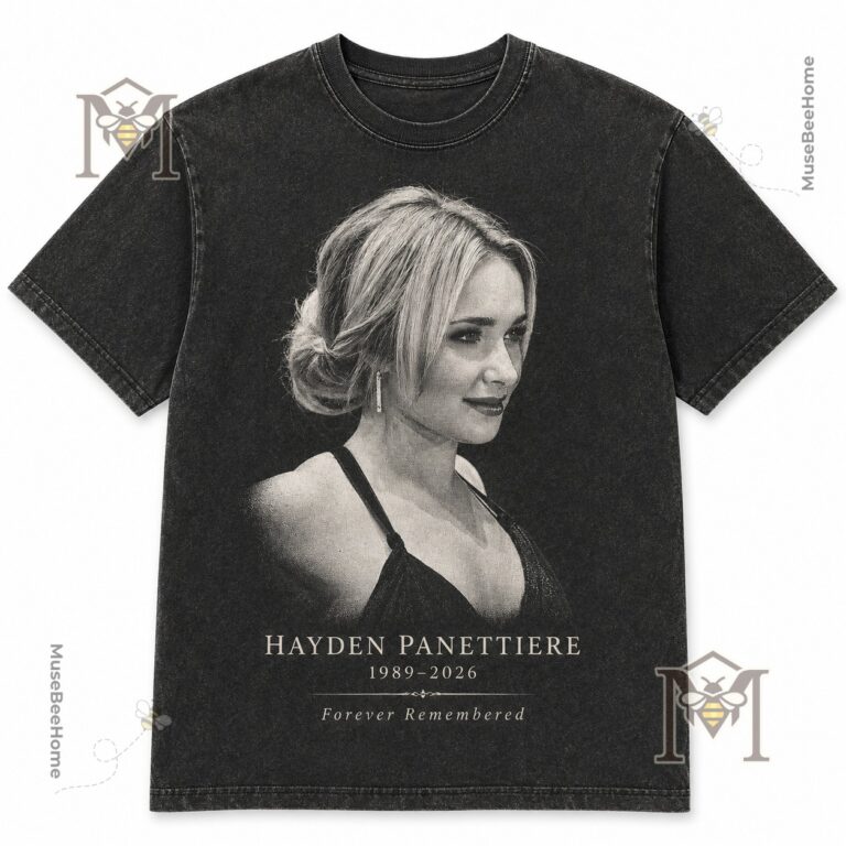 Hayden Panettiere Memorial 1989-2026 Forever Remembered T-Shirt - close-up of the upper shirt and portrait