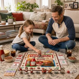 Close-up of Heinz Ketchup Collector Edition Board Game box and top left board