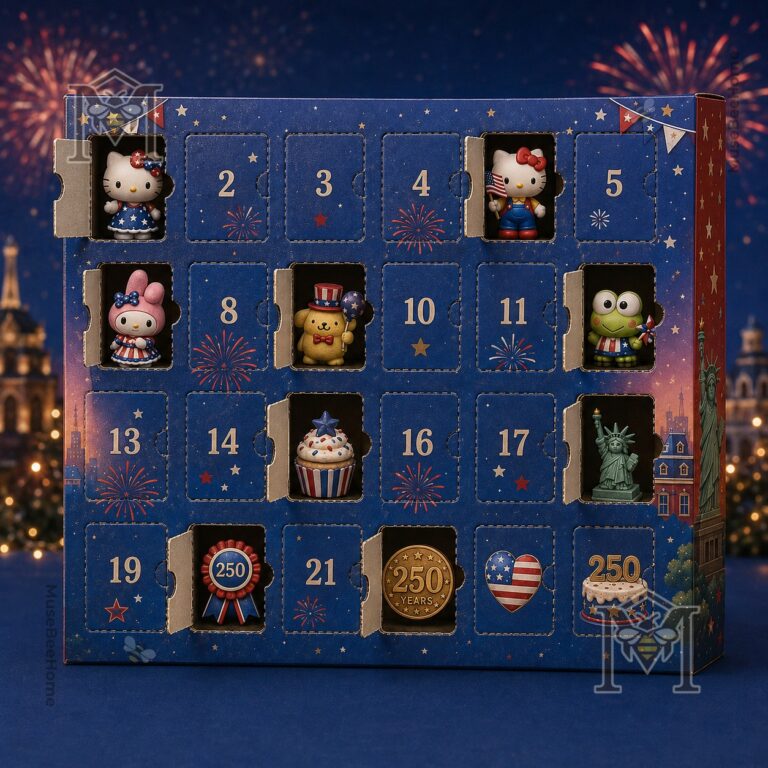 Hello Kitty and Friends 250th Anniversary USA 2026 Advent Calendar - box with Hello Kitty figurine