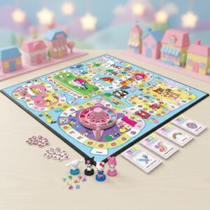 Hello Kitty and Friends The Game of Life Board Game - top left box detail