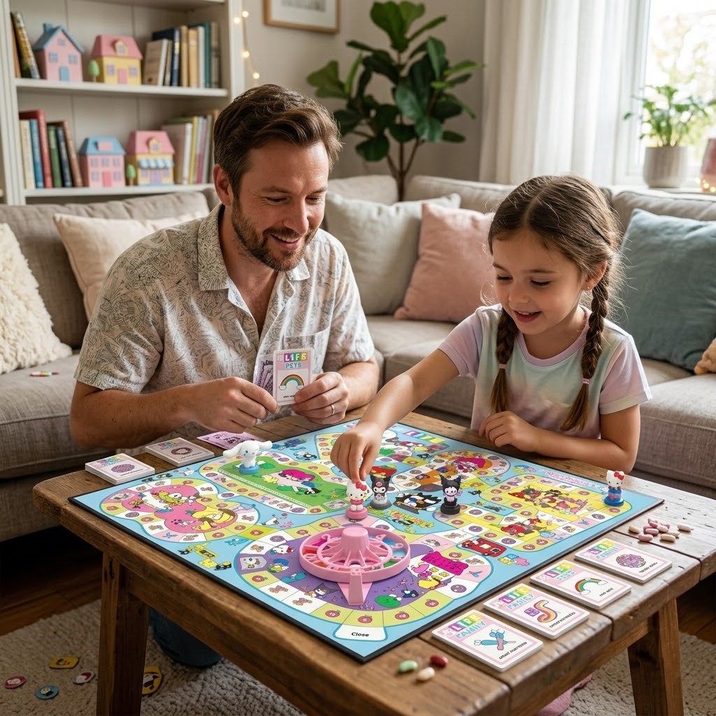 Hello Kitty and Friends The Game of Life Board Game - top right box detail