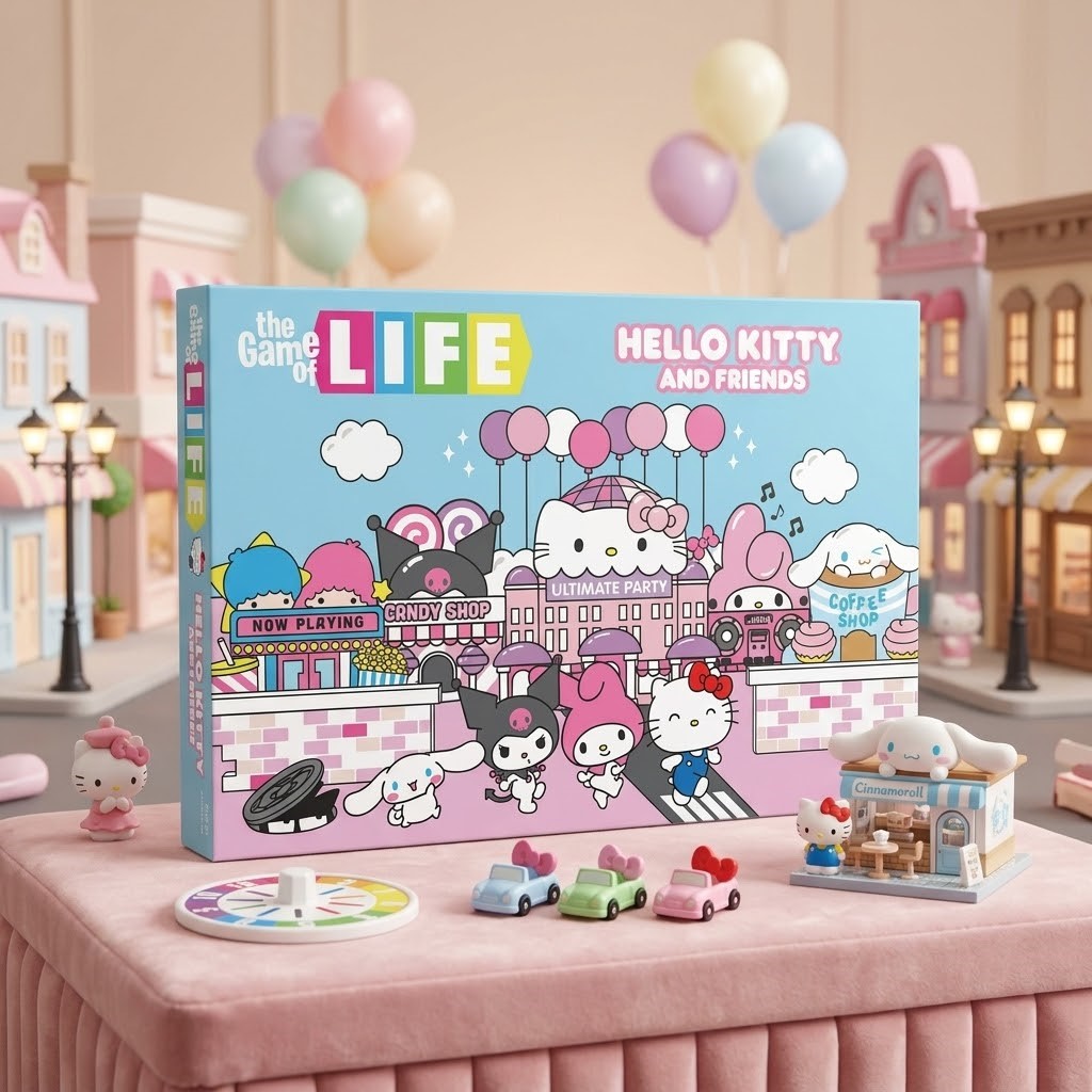 Hello Kitty and Friends The Game of Life Board Game - full product display